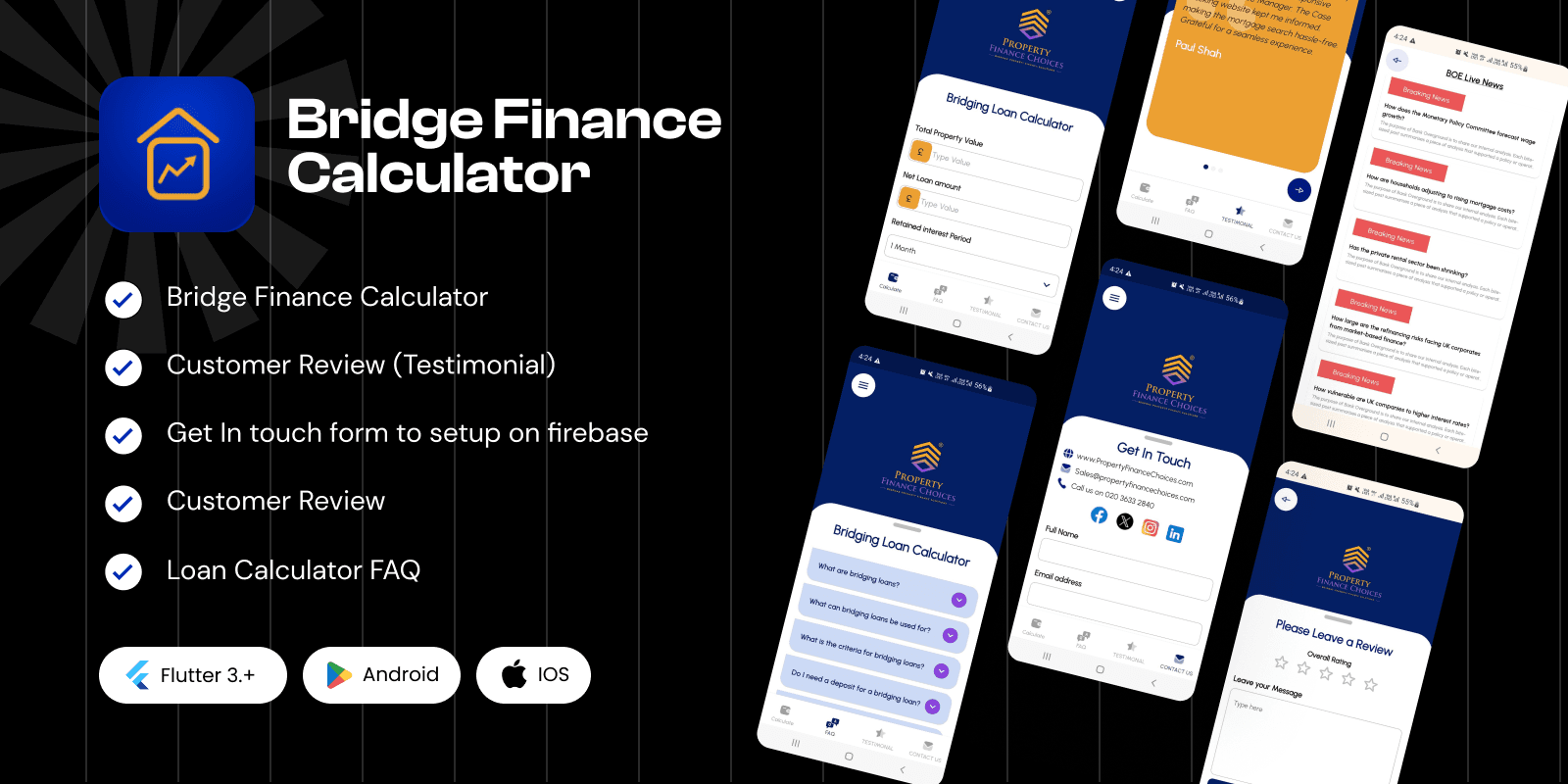 BridgeFinanceCalc – Bridge Loan Finance Calculator-Flutter UI Kit