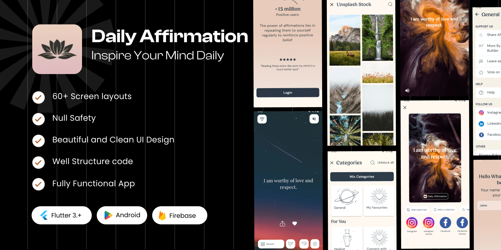 AffirmDaily – Daily Affirmations & Positive Mindset-Flutter template
