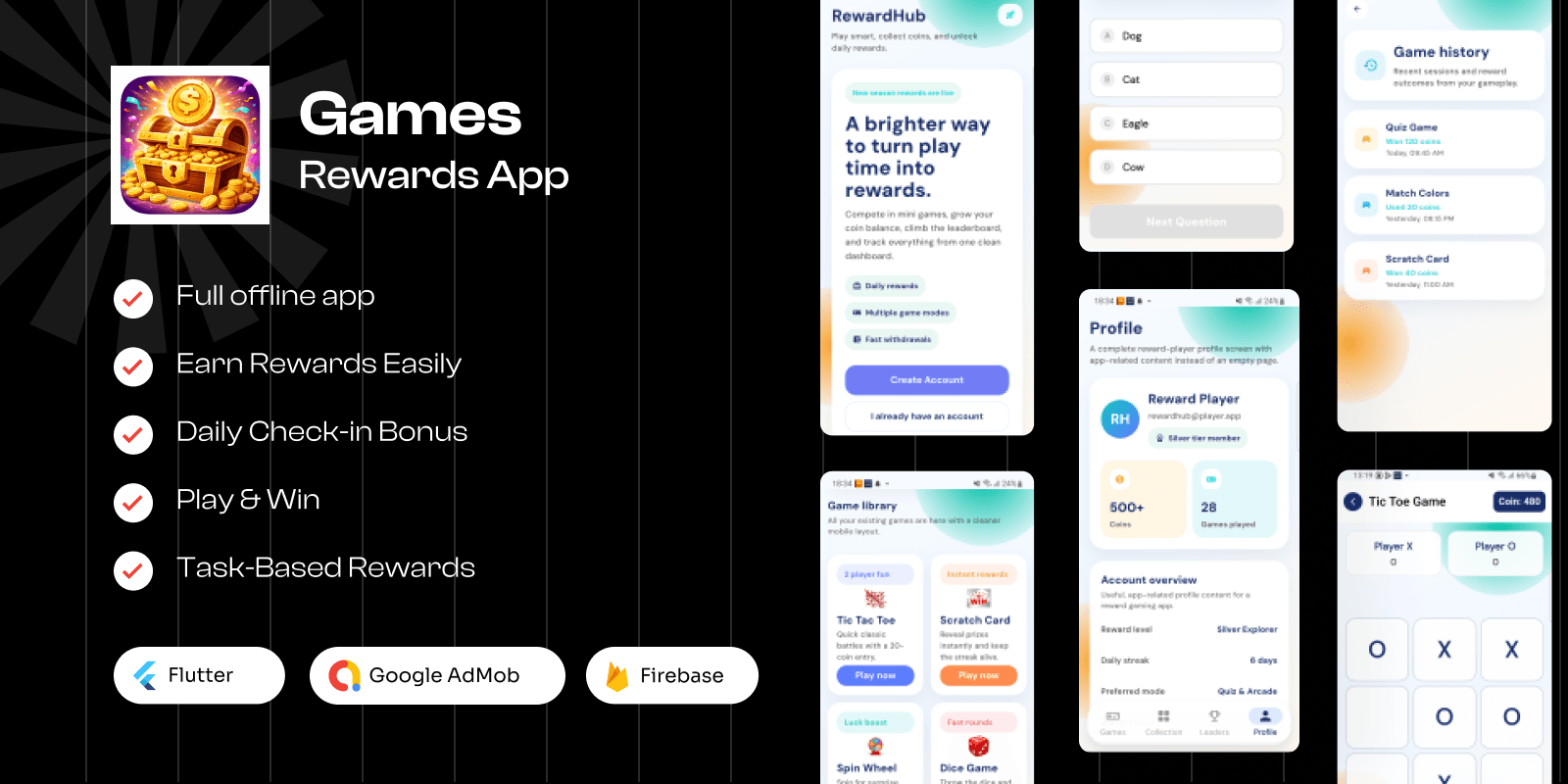Daily Rewards – Free Spins & Coins For Games Flutter template