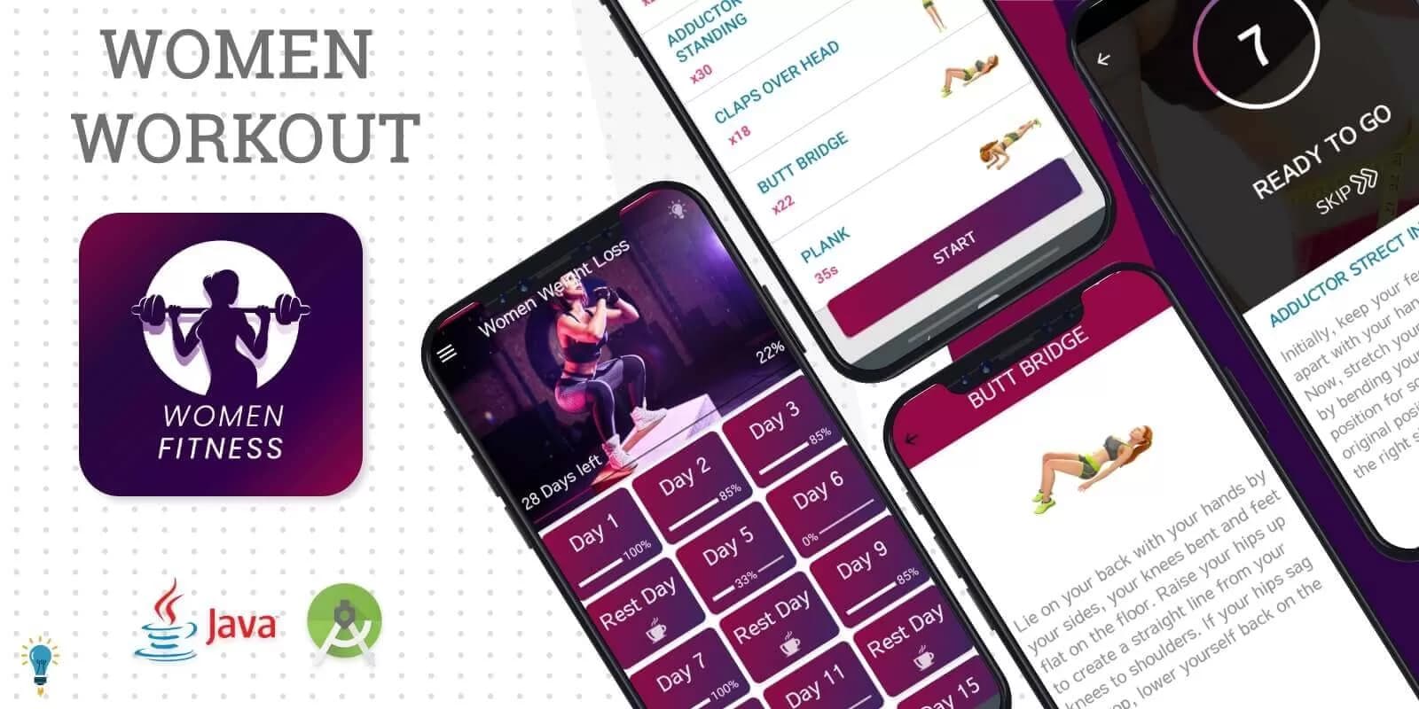 HerFit – Women’s Fitness & Workout Plans -Android App source Code