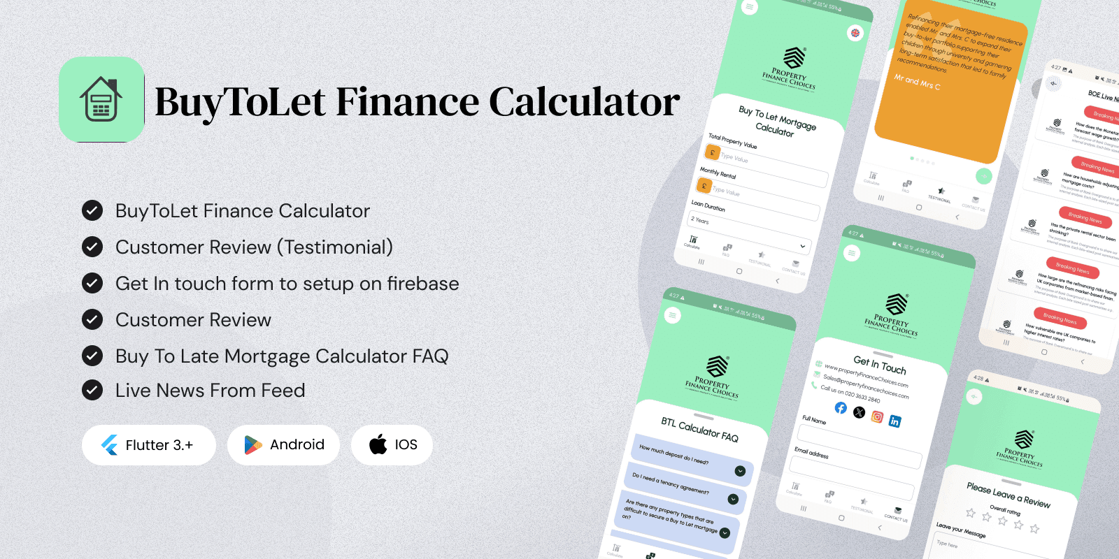 BuyToLetCalc – Buy-to-Let Finance Calculation-Flutter UI Kit