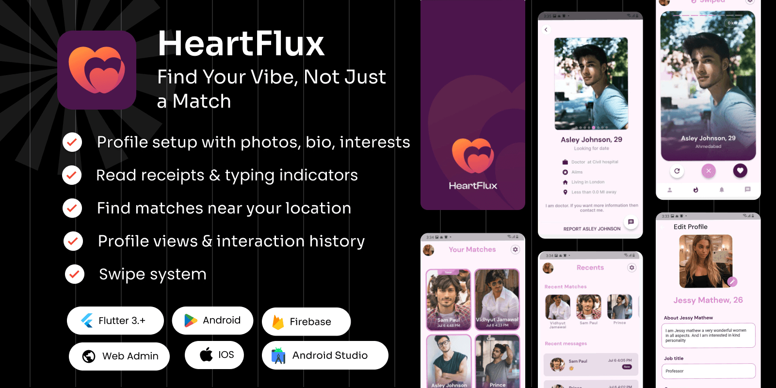 Heart Match – Dating for Authentic Relationships-Flutter App source Code
