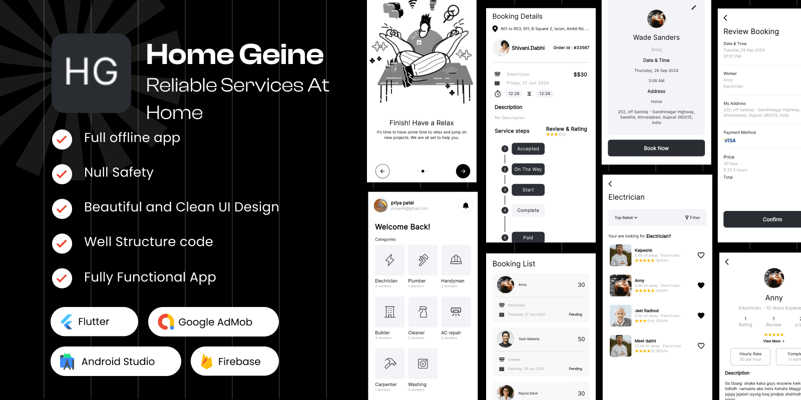 HomeGenie – On-Demand Home Service-Flutter template