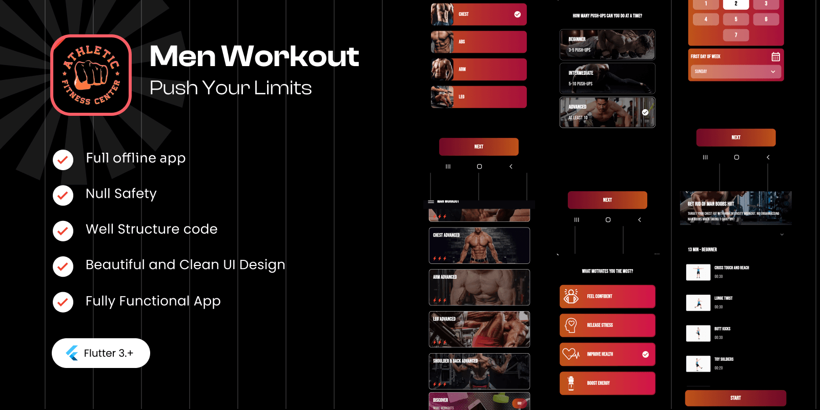 BodyTransform – Men’s Workout & Fitness-Flutter template