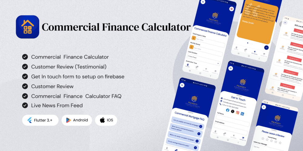 FinanceCalc – Commercial Property Finance Calculator-Flutter App source Code