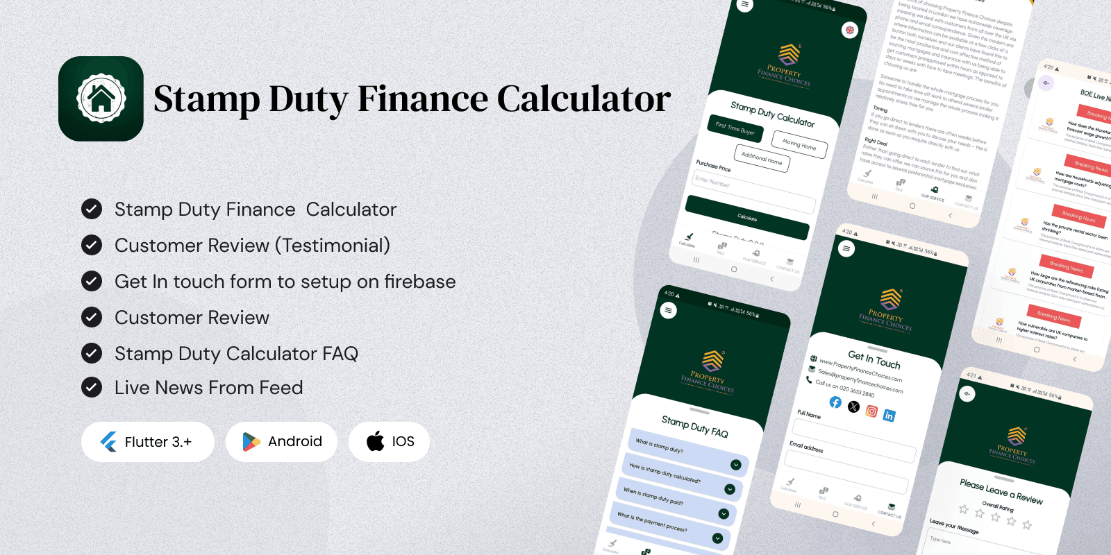 StampDutyCalc – Stamp Duty Finance Calculator-Flutter UI Kit
