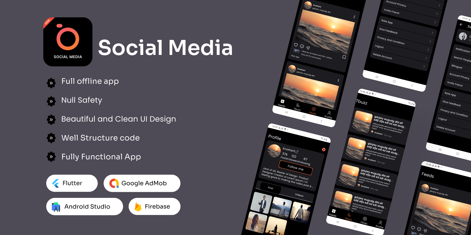 SnapSphere - Social Media Application Flutter UI